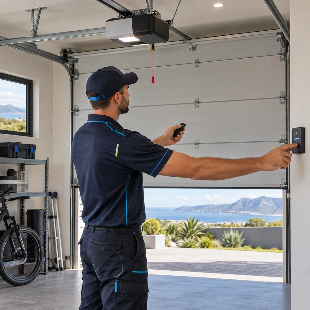 Automated garage door system at a Garden Route home