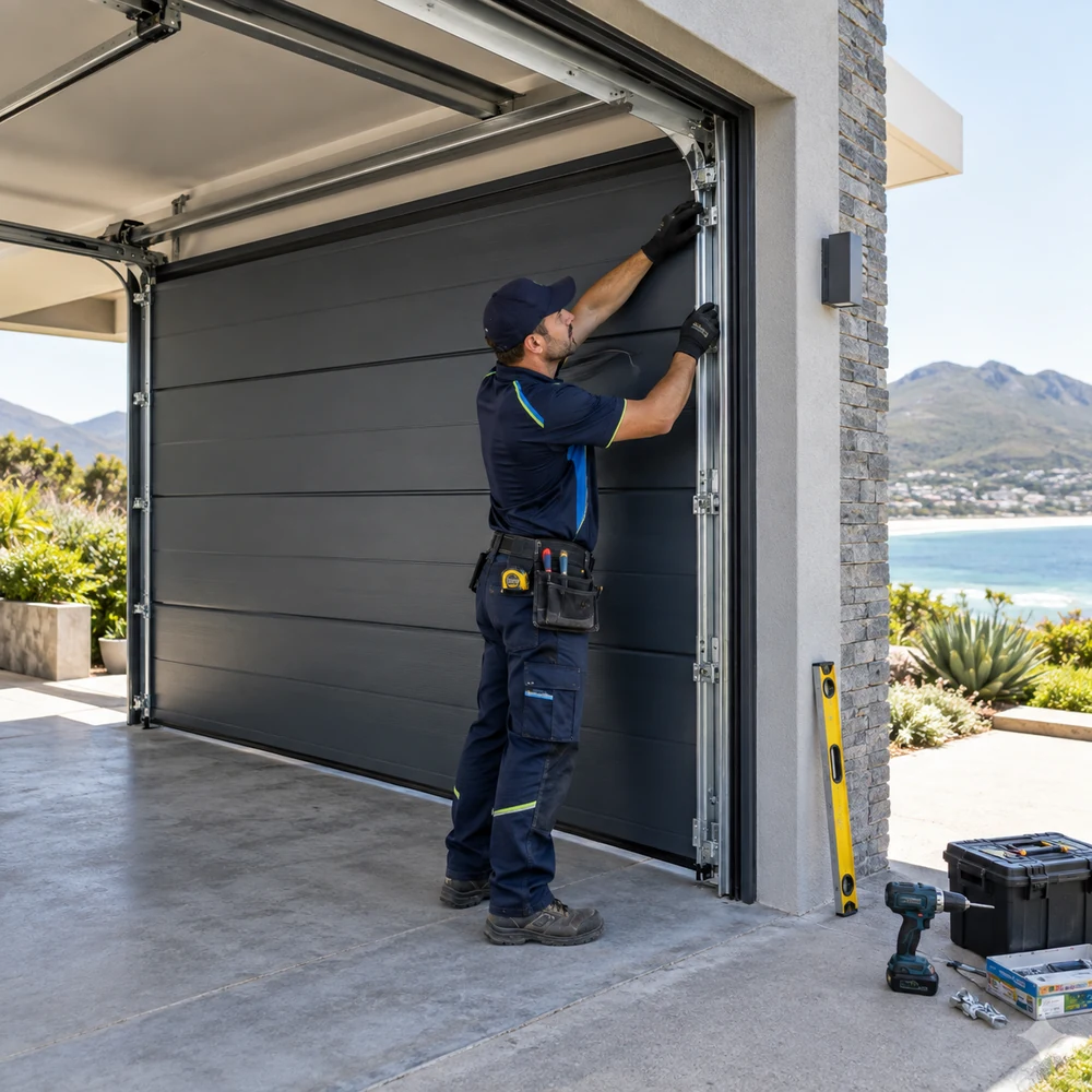 Garage door installation at a Garden Route property