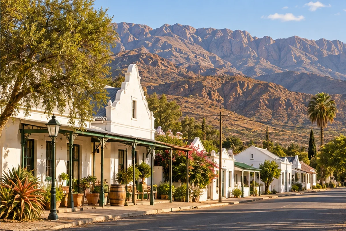 Landscape and properties in De Rust, Oudtshoorn