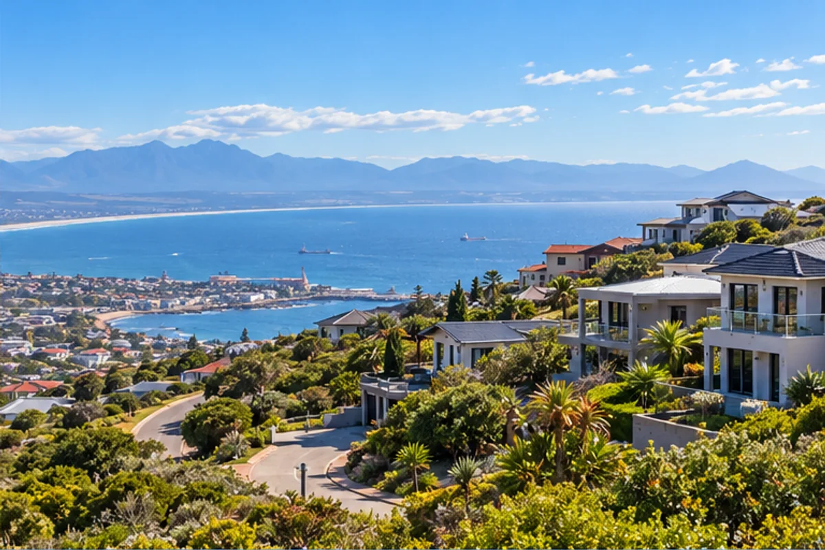 Landscape and properties in Island View, Mossel Bay