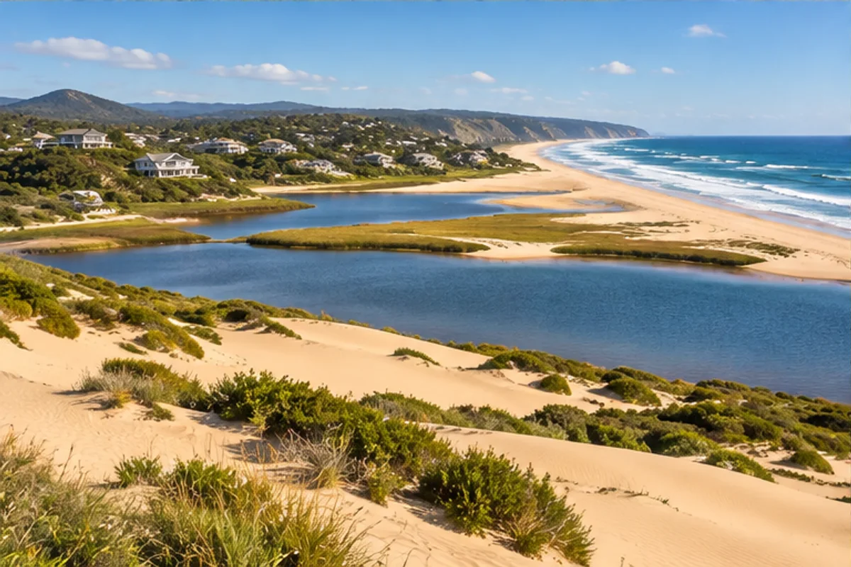 Landscape and properties in Langvlei Dunes, Wilderness