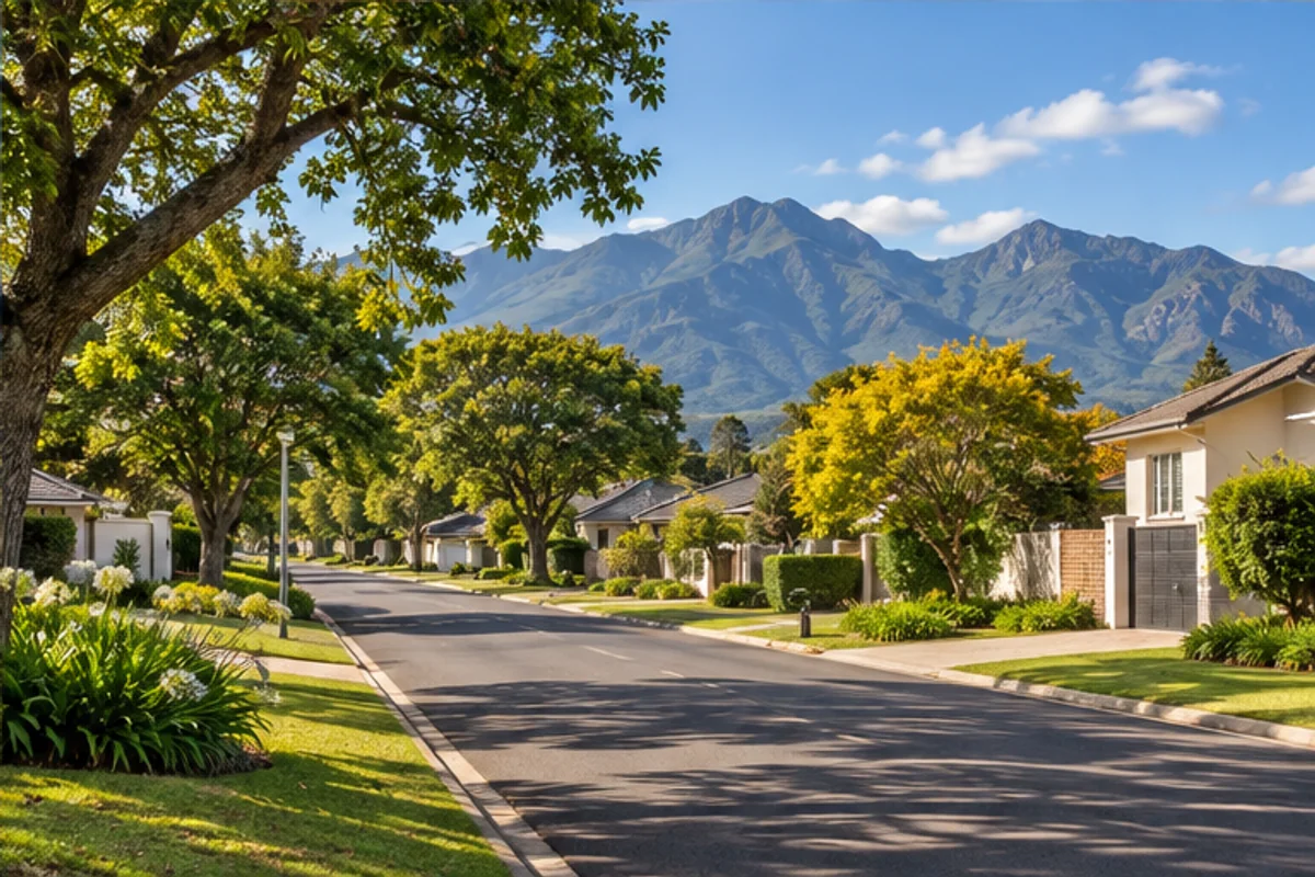 Landscape and properties in Loerie Park, George