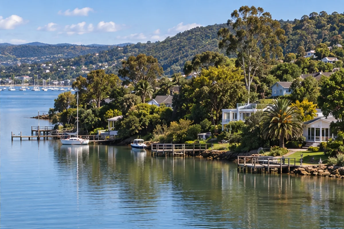 Landscape and properties in Lower Old Place, Knysna