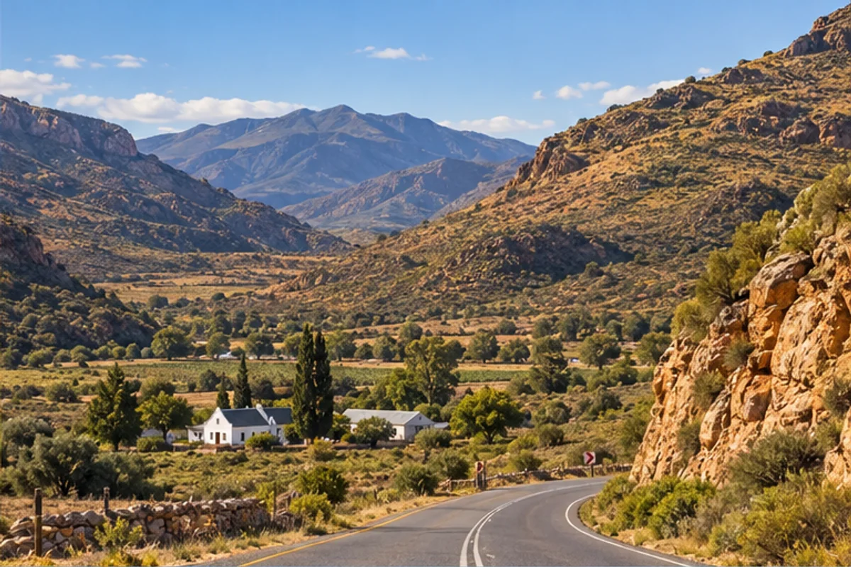 Landscape and properties in Matjiesrivier, Oudtshoorn