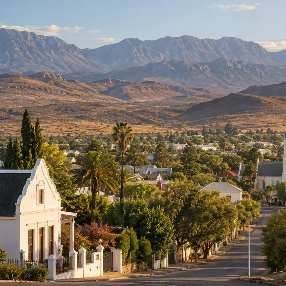Homes and local landscape in Oudtshoorn