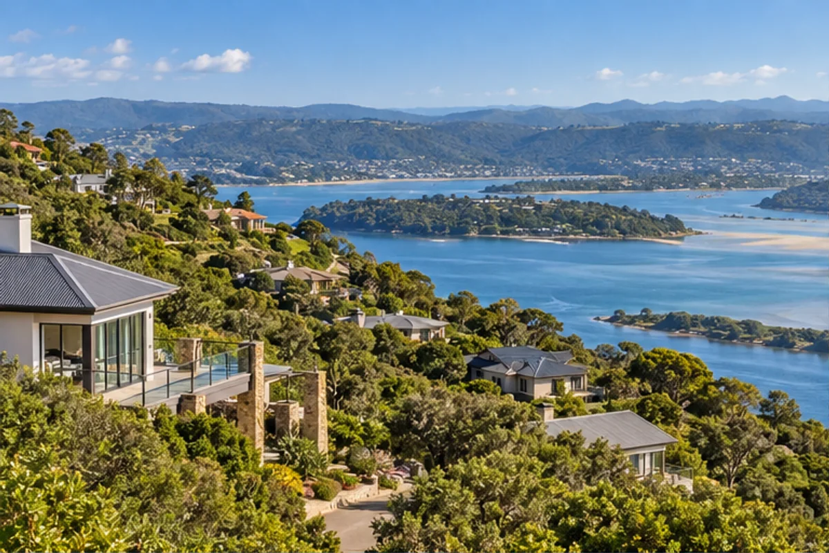 Landscape and properties in Rexford, Knysna
