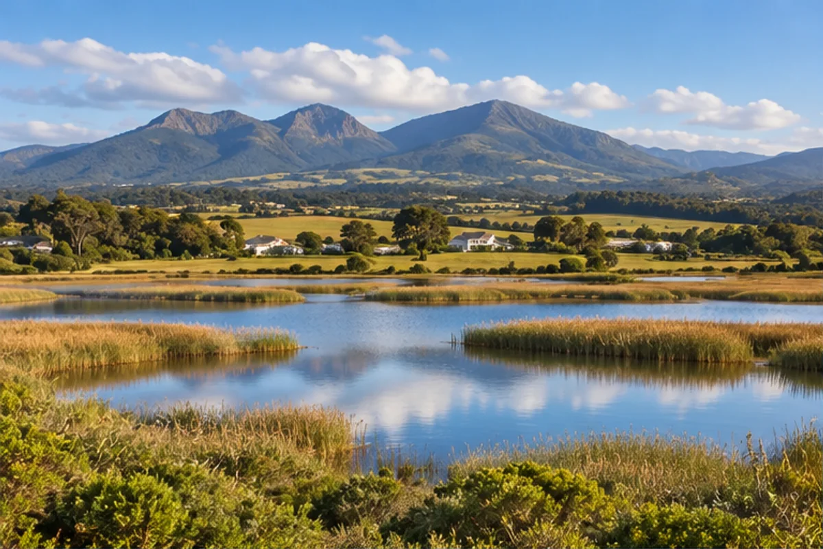 Landscape and properties in Rondevlei, Wilderness