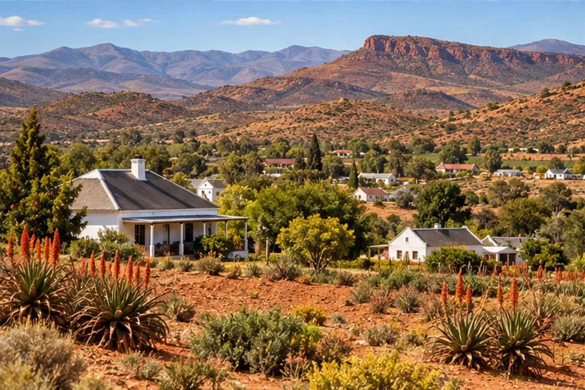 Landscape and properties in Rooiheuwel, Oudtshoorn
