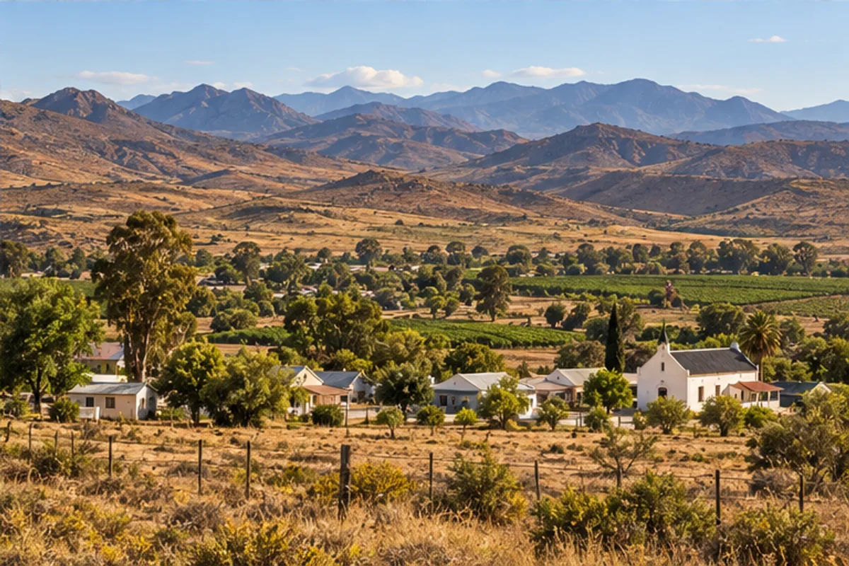 Landscape and properties in Spieskamp, Oudtshoorn