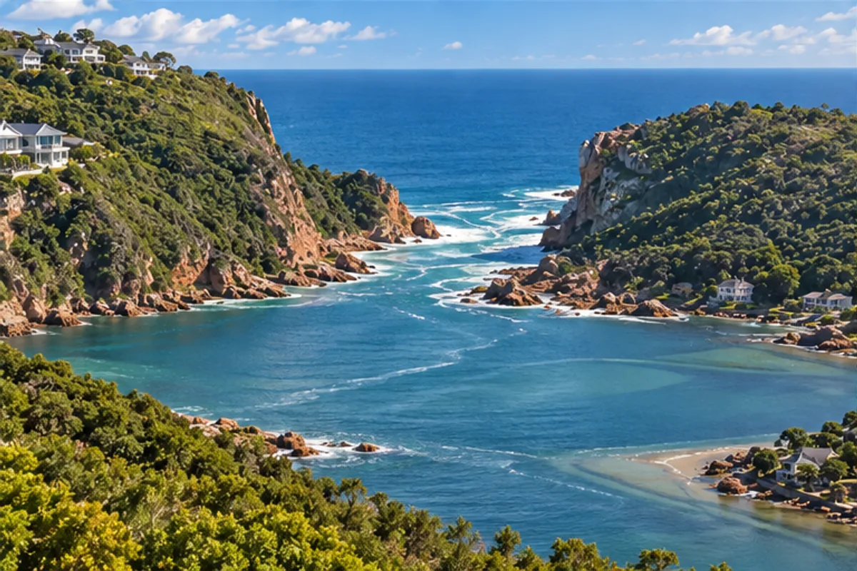 Landscape and properties in The Heads, Knysna
