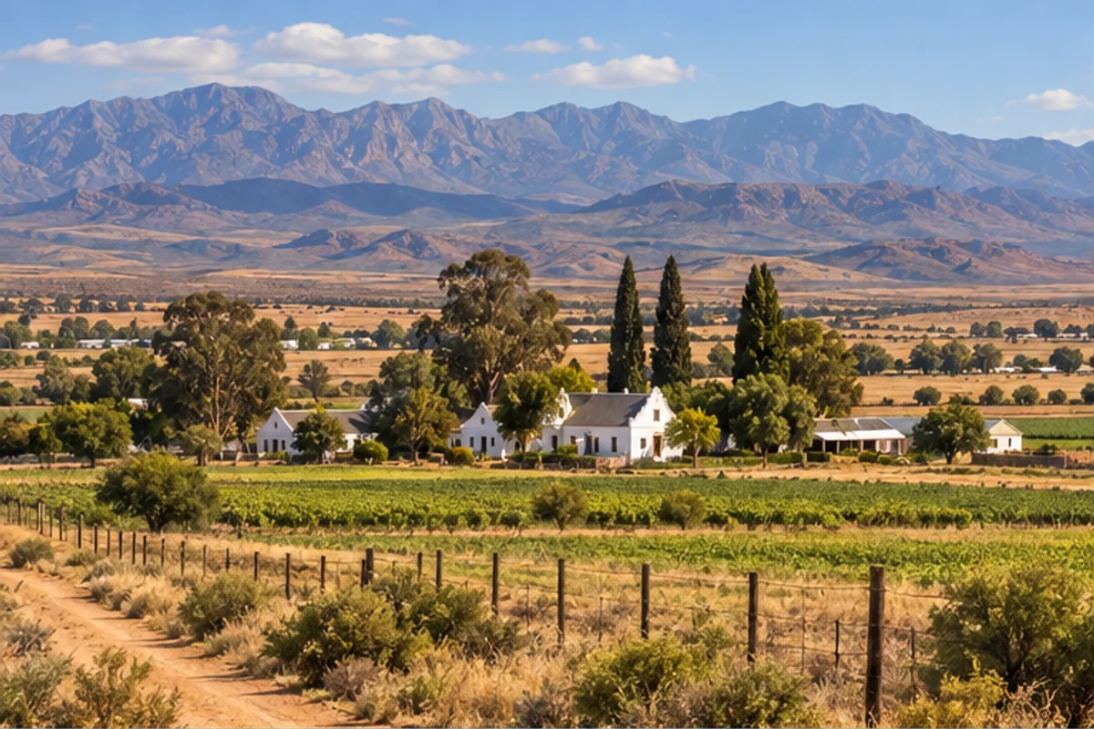 Landscape and properties in Vlakteplaas, Oudtshoorn