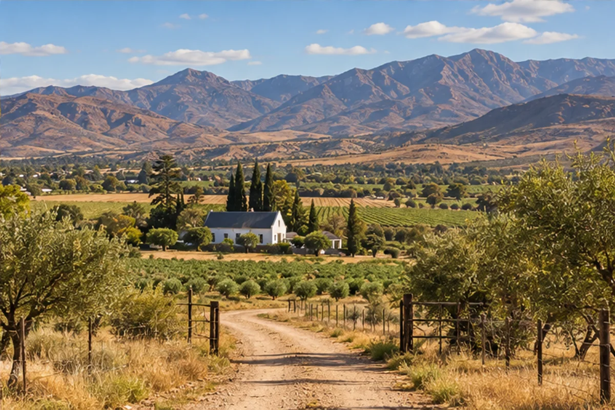 Landscape and properties in Volmoed, Oudtshoorn