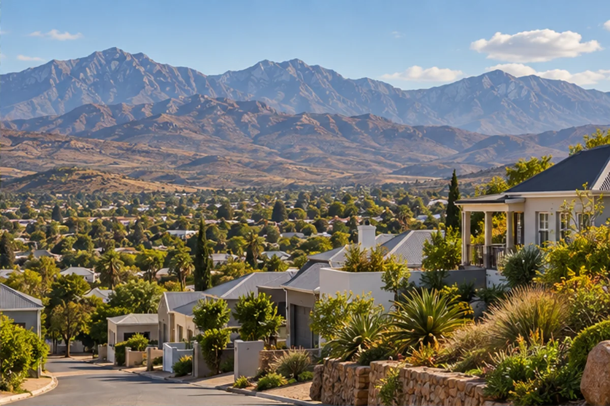 Landscape and properties in Zeelandsnek, Oudtshoorn