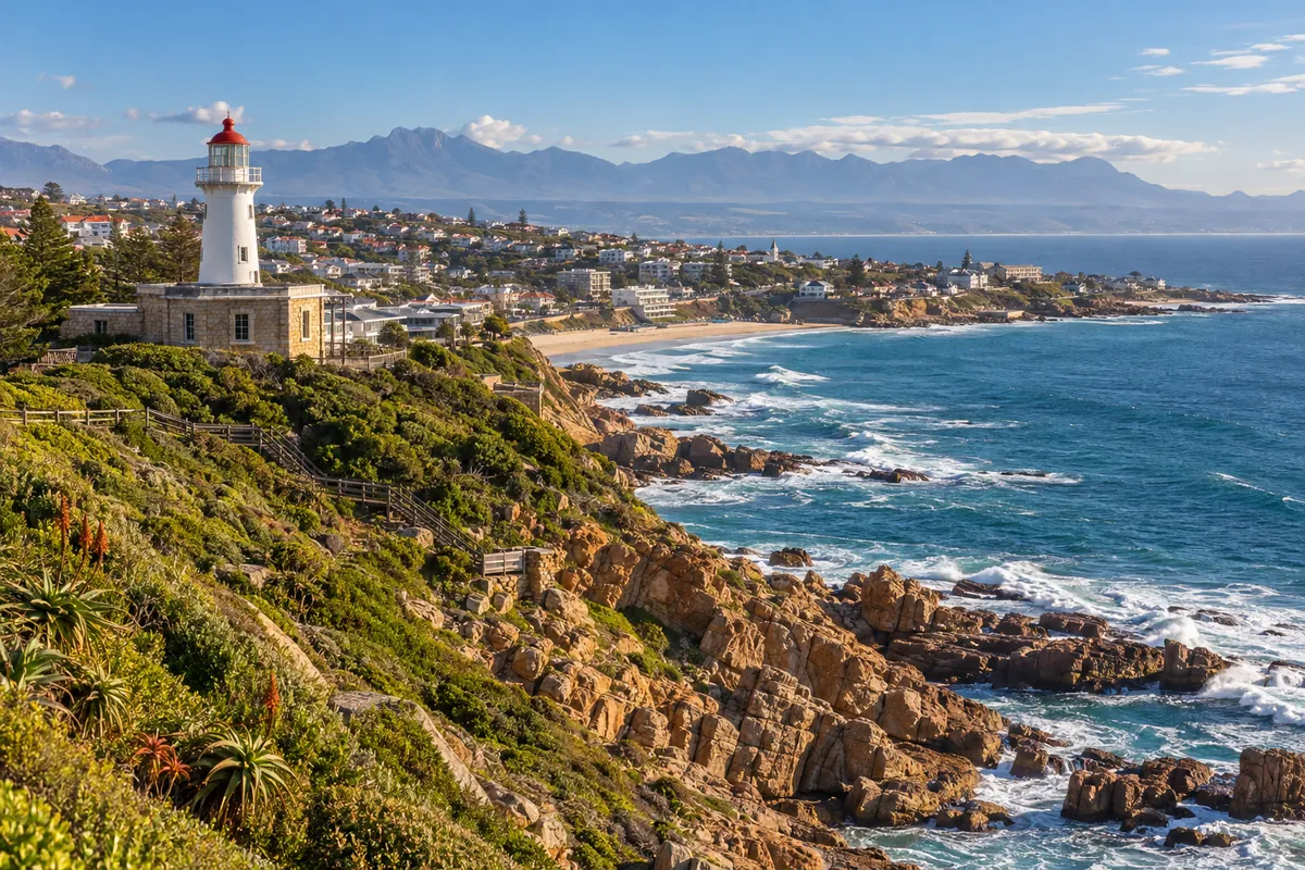 Cape St Blaize lighthouse and coastline in Mossel Bay