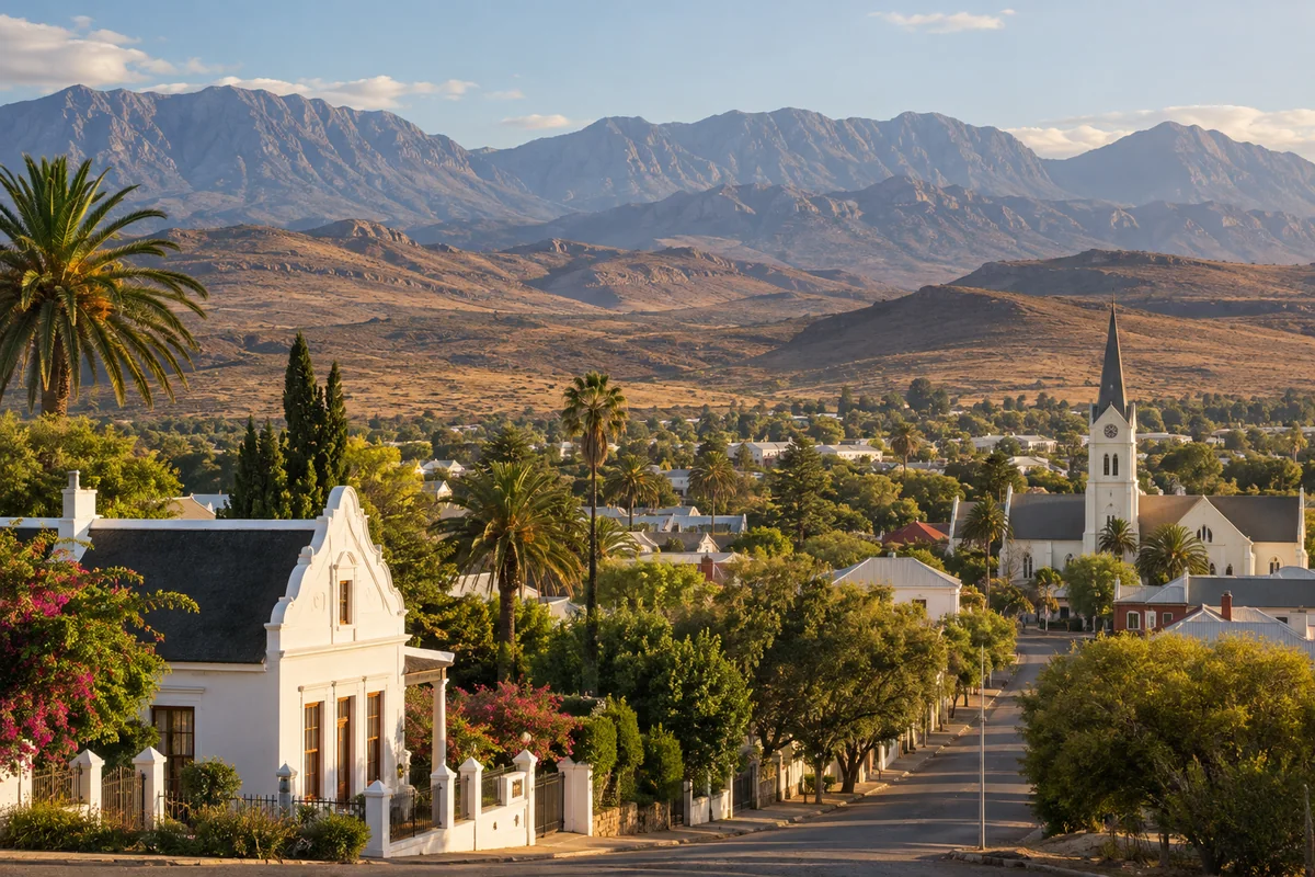 Oudtshoorn town and the Swartberg Mountains