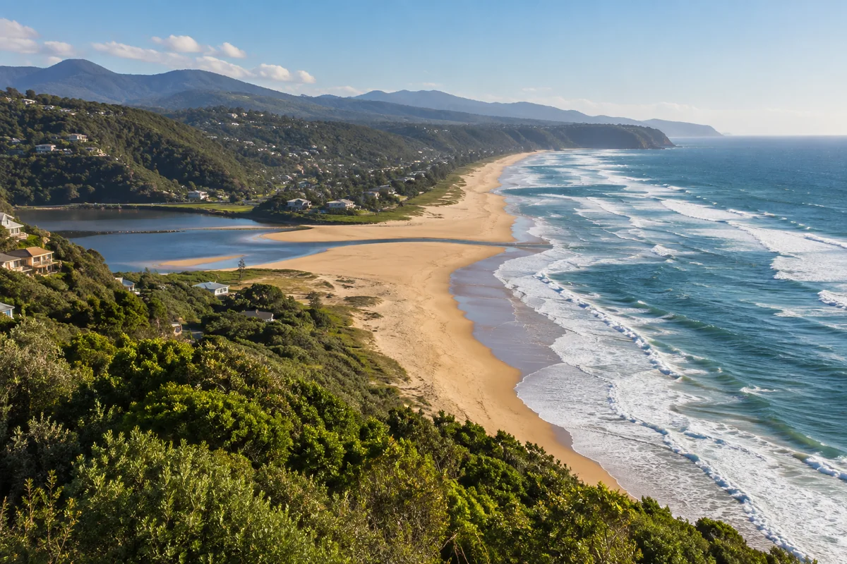 Wilderness beach and coastal landscape in the Garden Route